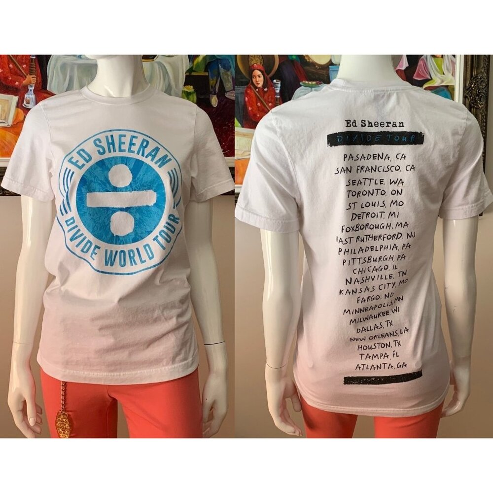 Ed Sheeran Youth Divide World Tour Medium White Crew Neck T-Shirt